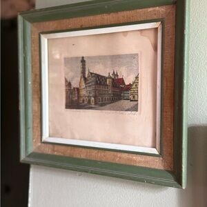 Vintage Framed Cityscape Art Print